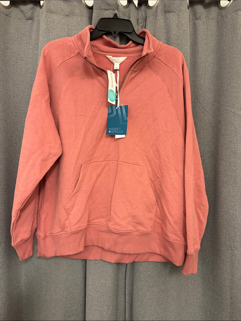 Market & Spruce women's Dusty Rose Quarter-Zip Pullover